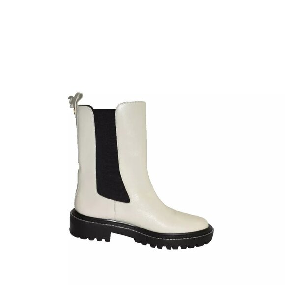 NEW! TORY BURCH BENTON IVORY WHITE LUG SOLE PLATFORM CHELSEA BOOT - Picture 4 of 6